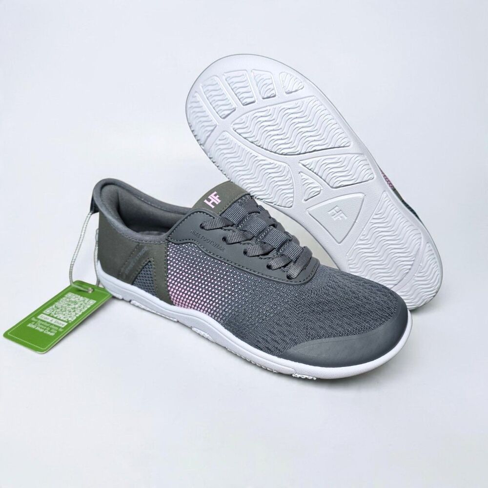 Hike Footwear Womens 6 / Mens 4 EU 36 Stride Dark Grey Pink Barefoot Shoes NWT